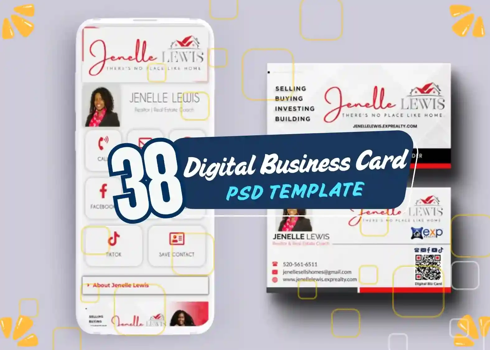 38 Professional Digital Business Card PSD Template Fully Editable & High-Quality