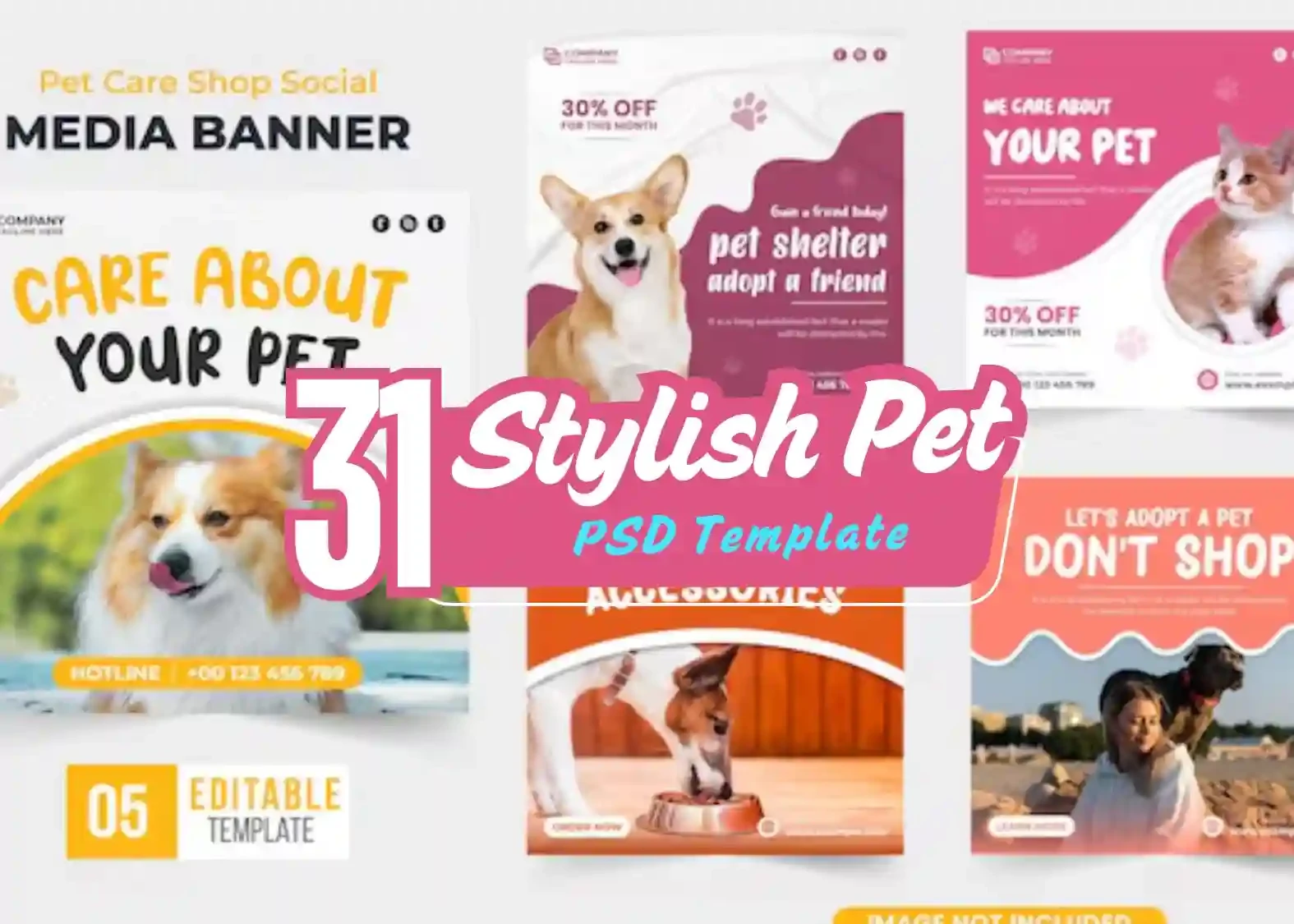 31 Stylish Pet Banner PSD Templates Perfect for Pet Shops & Services