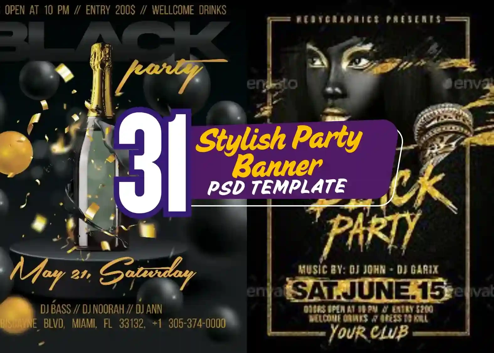 31 Stylish Party Banner PSD Templates Ideal for Events & Clubs High-Resolution &