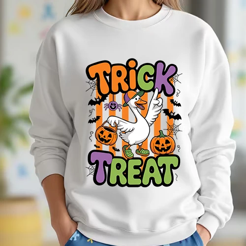 Trick or Treat Halloween Goose T-Shirt Design
