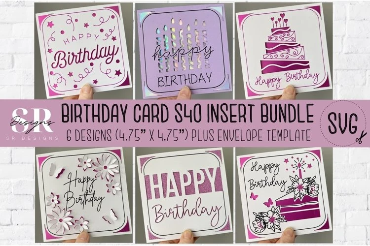 Birthday insert card bundle| Paper cutting Card |