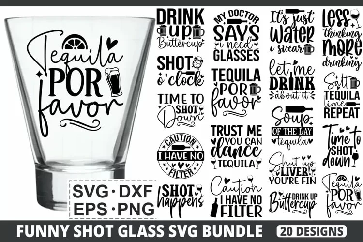 Funny Shot Glass SVG Bundle