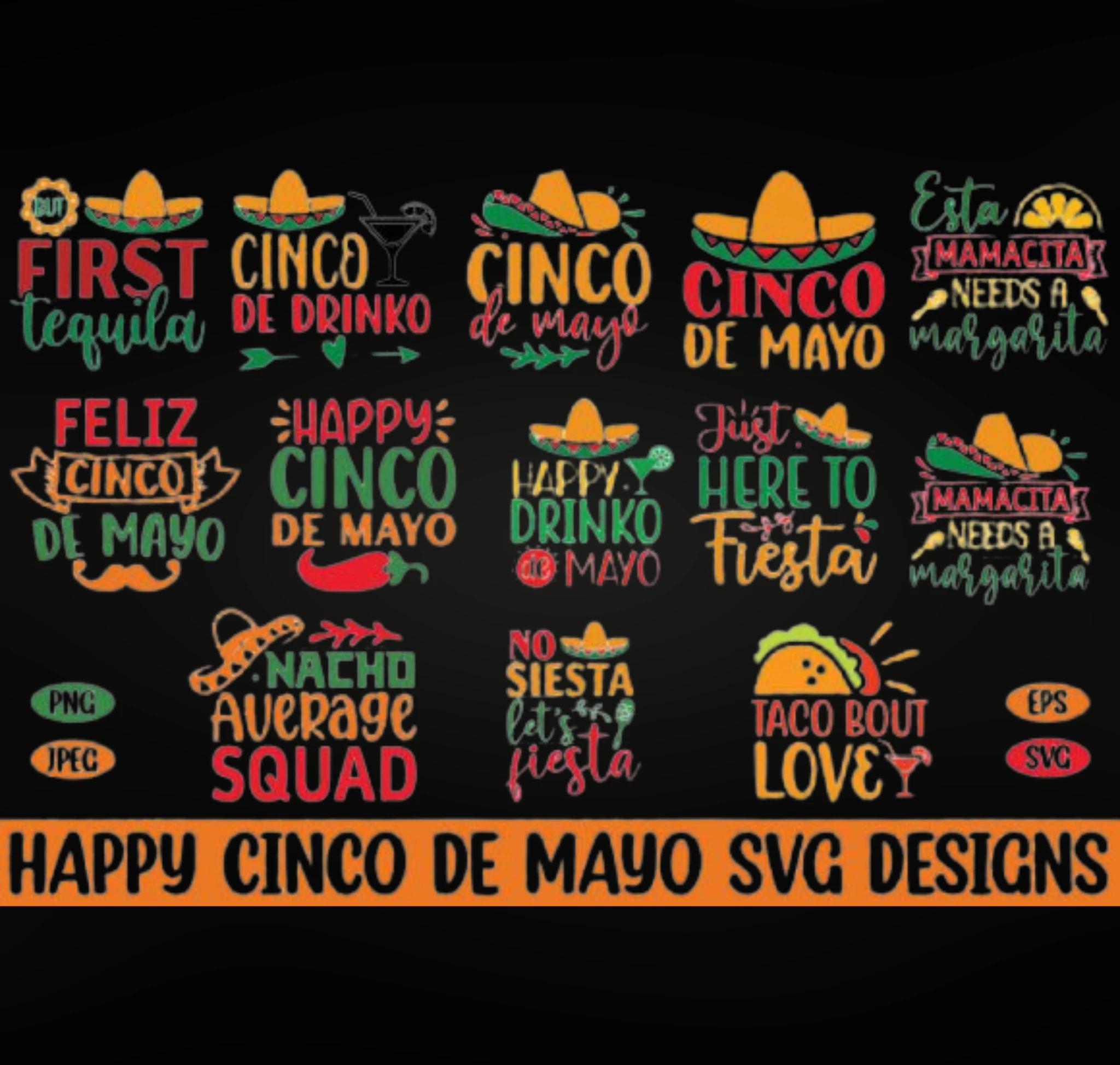Happy Cinco de Mayo Bundle | SVG, PNG & Cut Files for Crafts