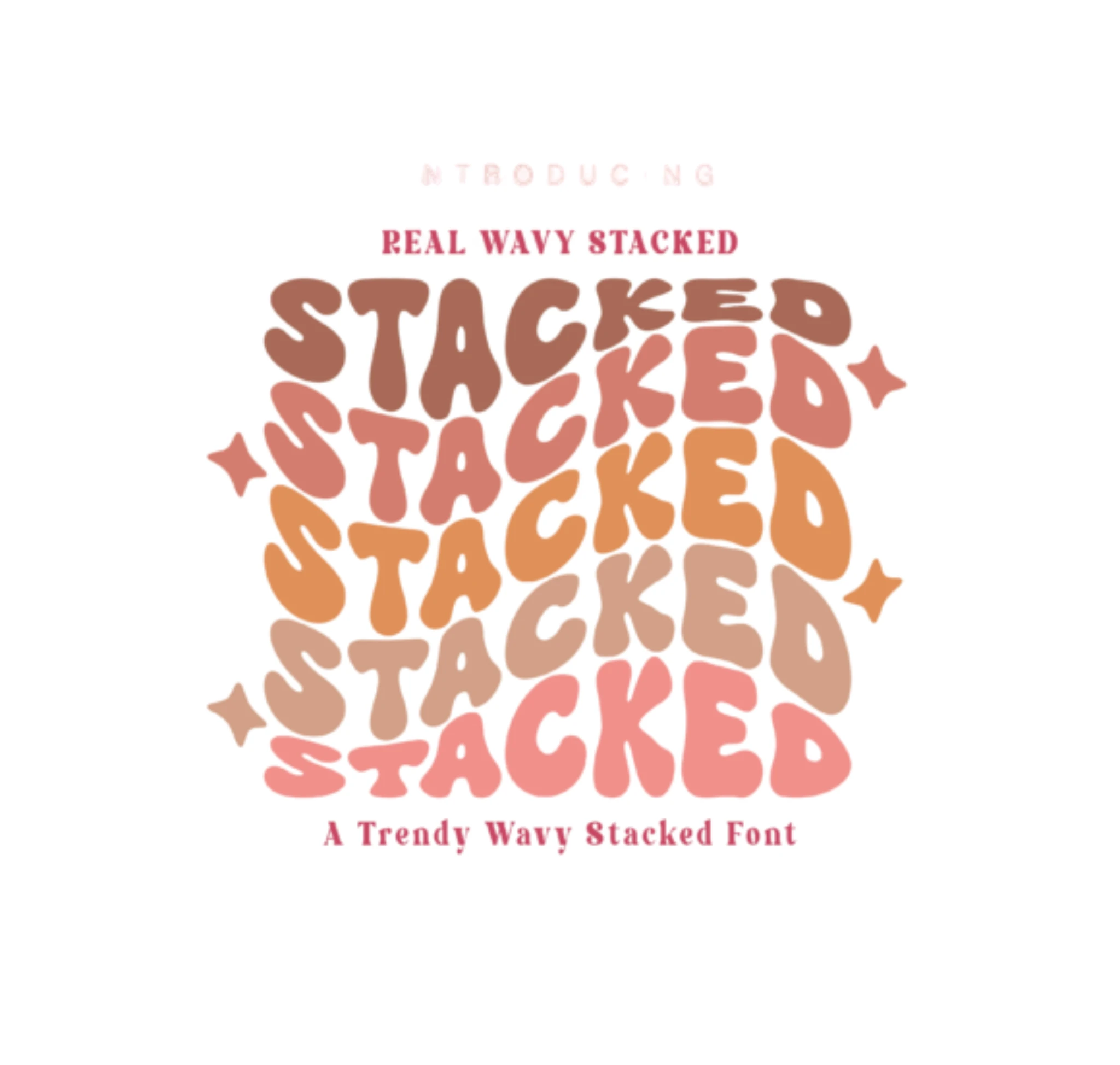 Real Wavy Stacked Fonts | Bold Retro Lettering for Cricut & Design