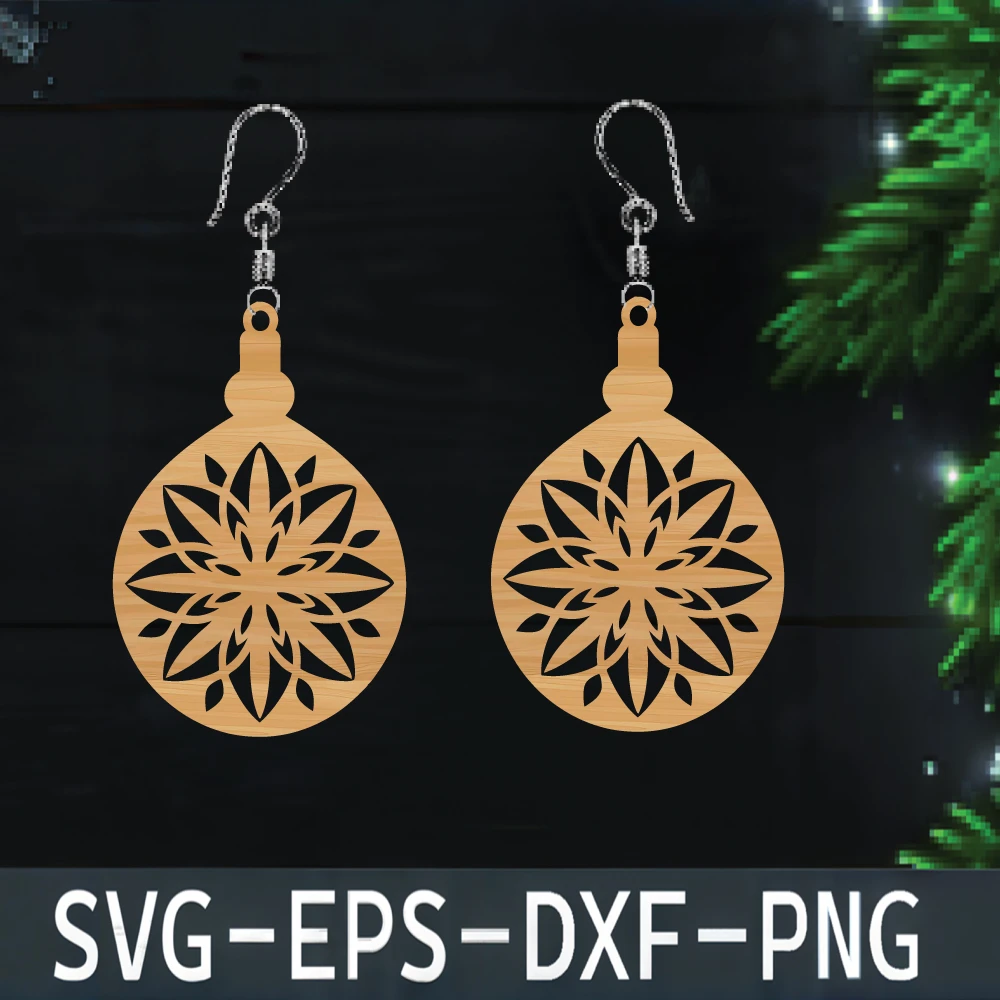 Christmas Ornament Laser Cut Earring