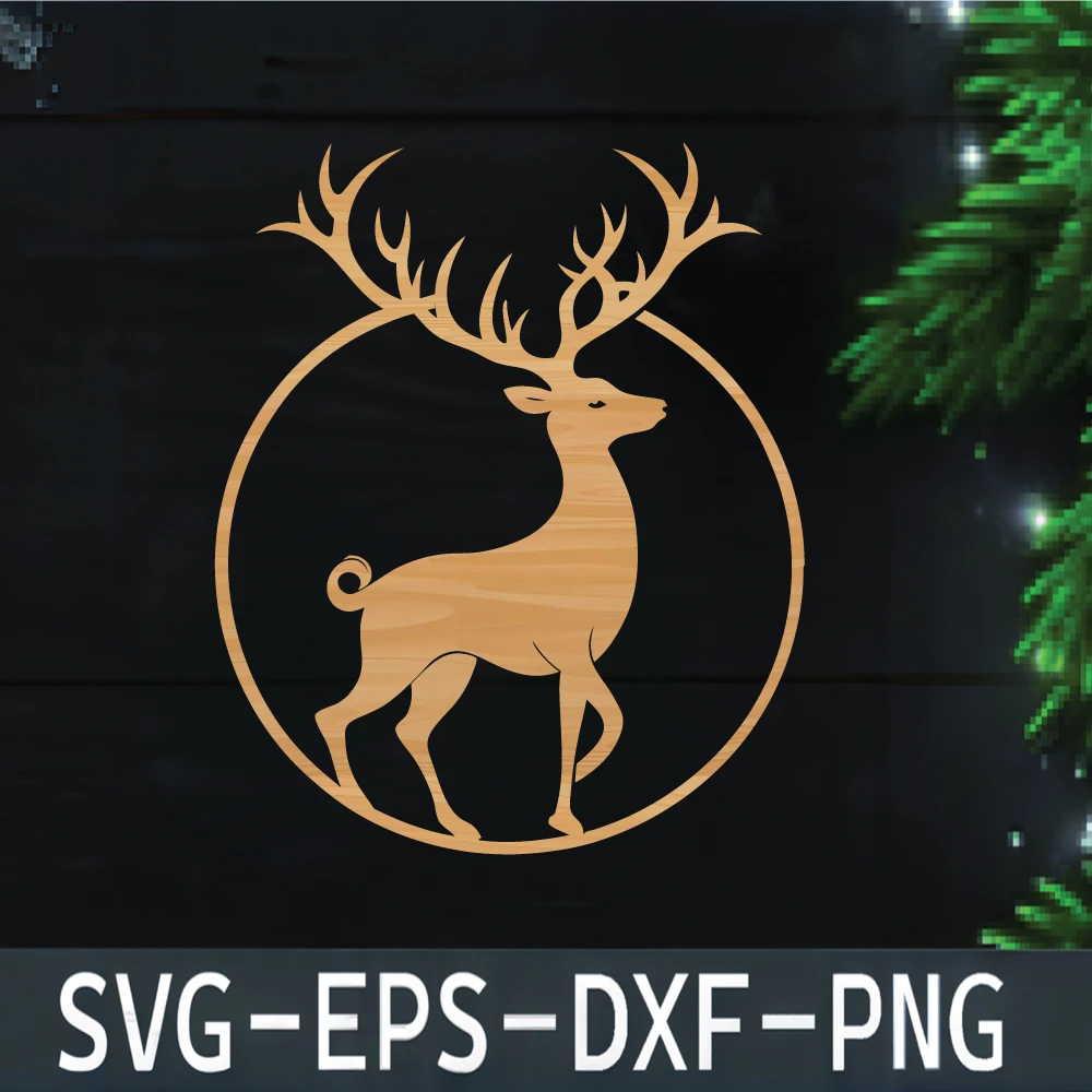 Christmas Deer Laser Cut Design