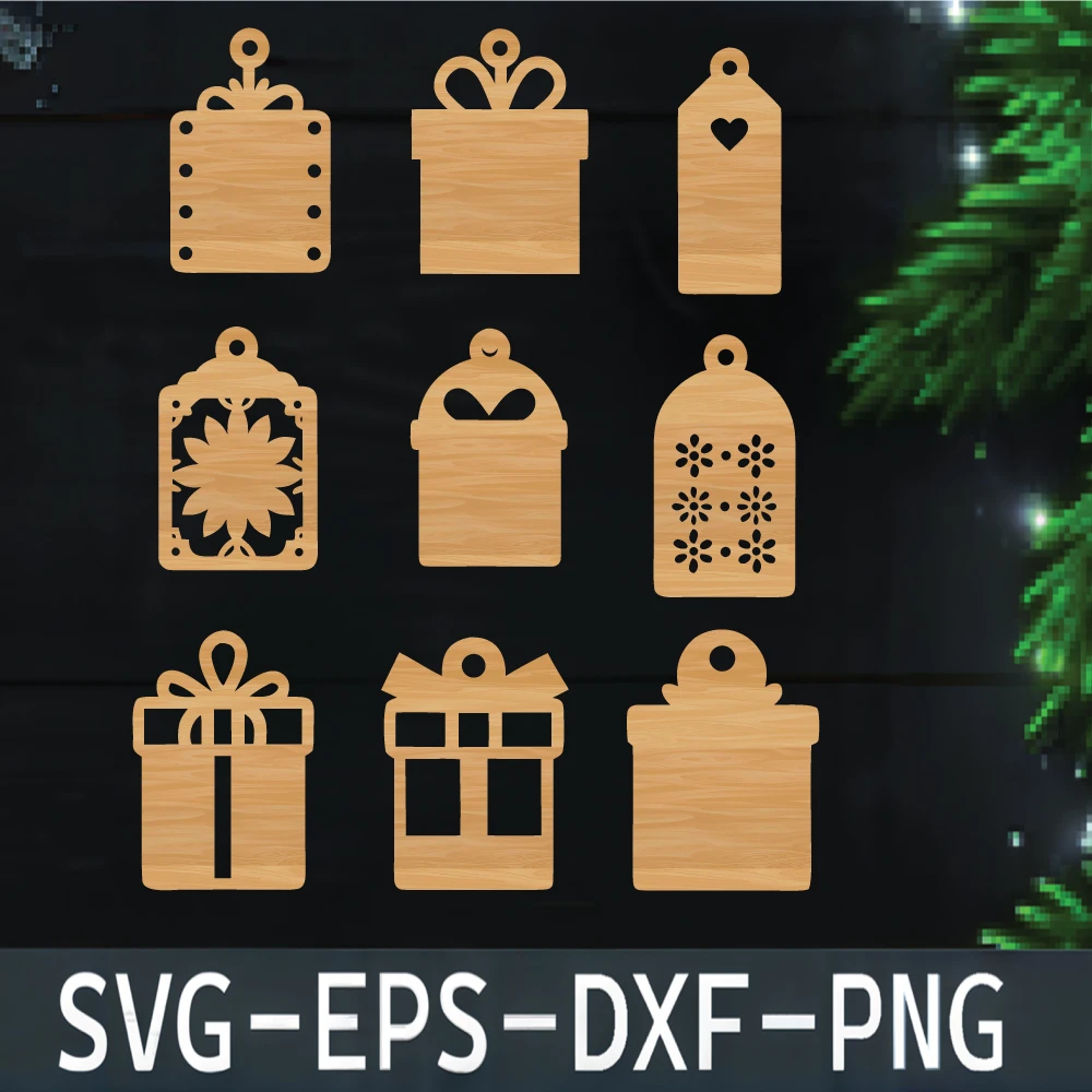 Laser Cut Christmas Gift Tag Bundle