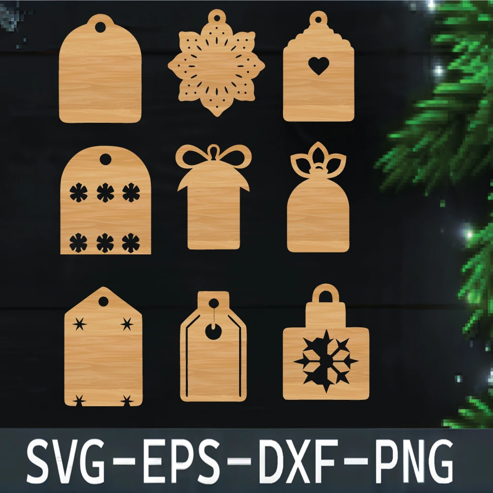 Laser Cut Christmas Gift Tag Bundle