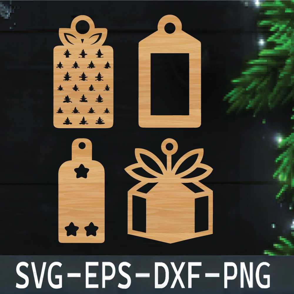 Laser Cut Christmas Gift Tag Bundle