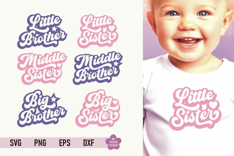 Sibling Bundle, Big sister Svg