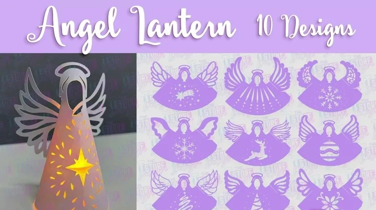 Angel Lantern SVG| 3d Christmas Angel Paper