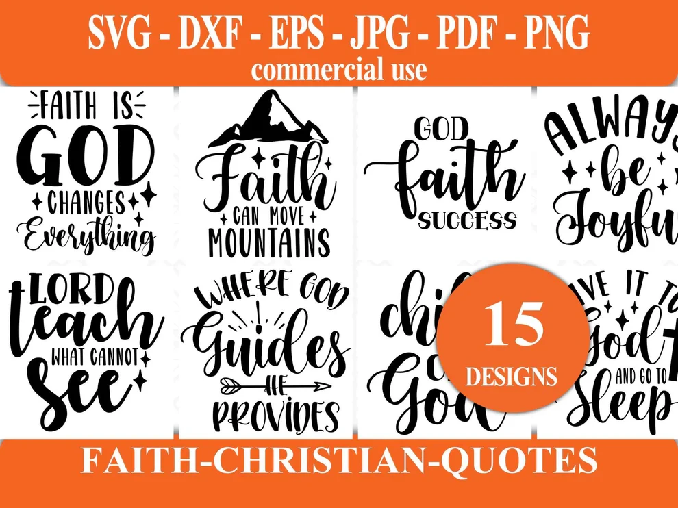 Faith Christian Quotes SVG