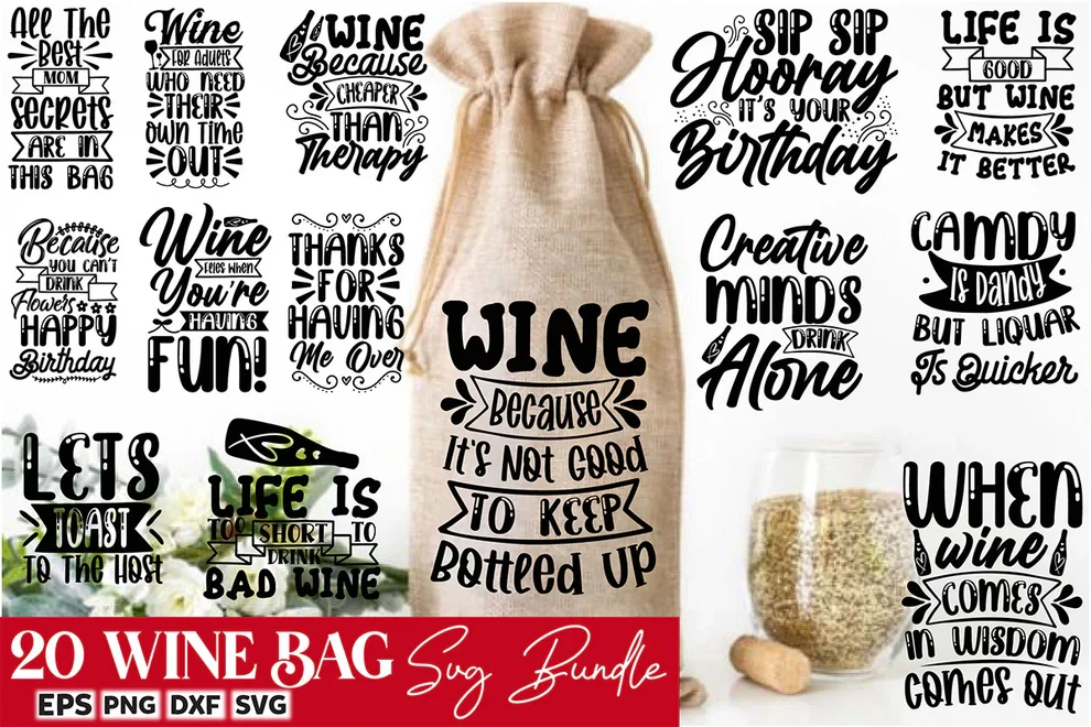 Wine Bag SVG Bundle