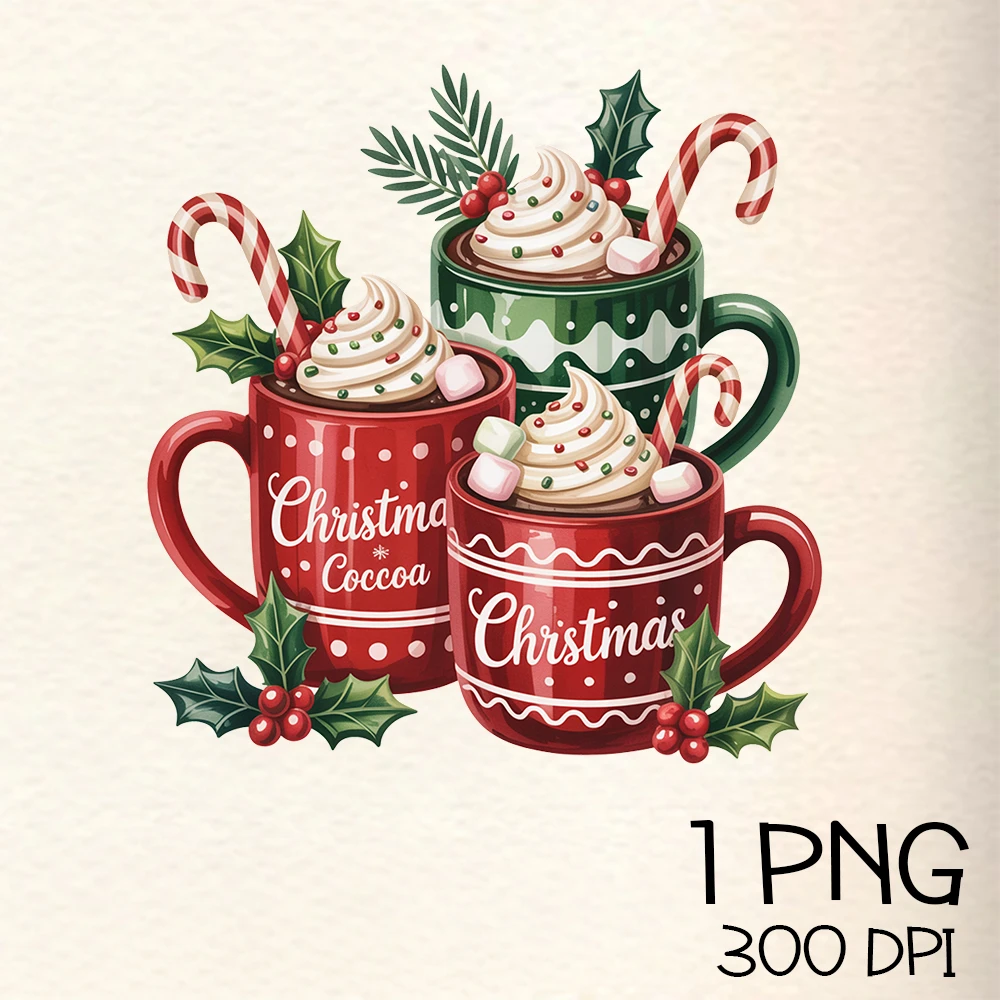 Christmas Coffe Mug PNG clipart
