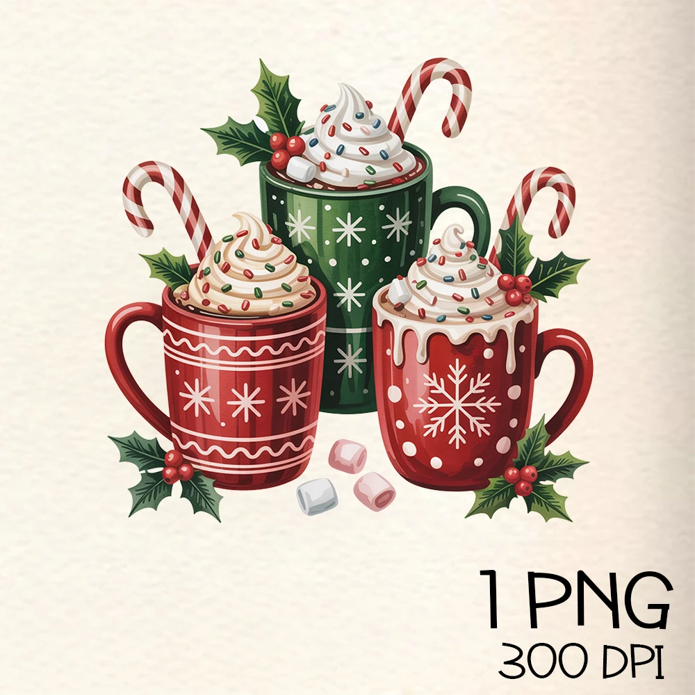 Christmas Coffe Mug PNG clipart