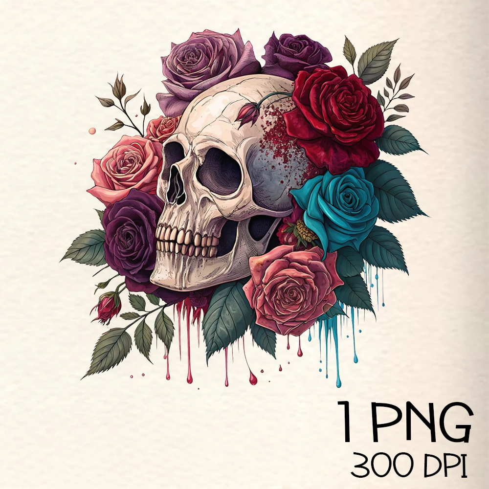 Floral Skull Png clipart