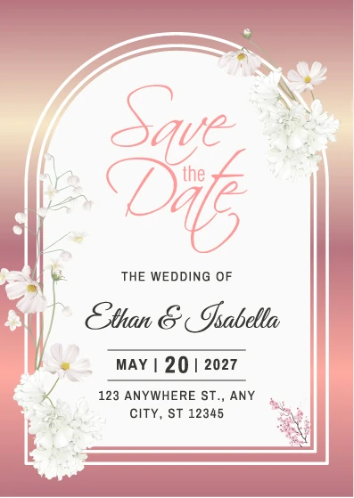Editable wedding party Invitation card