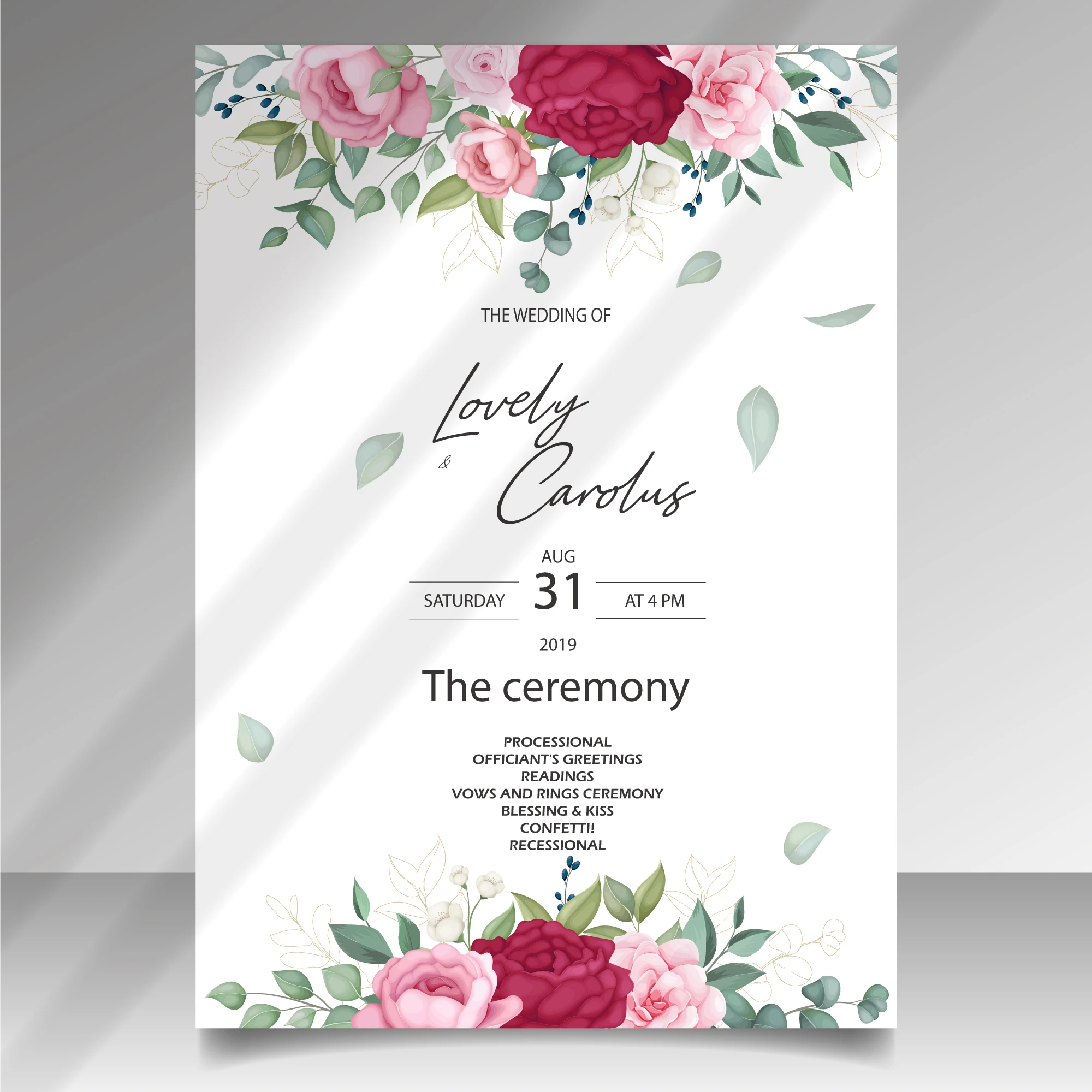 Editable wedding party Invitation card